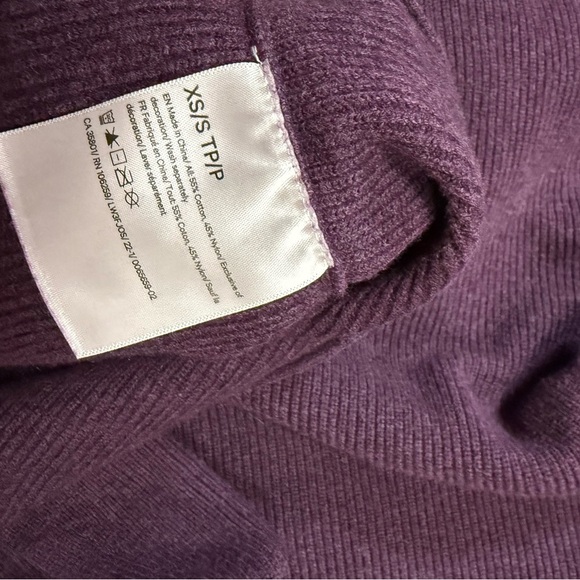 Lululemon Women Ribbed Knit Boxy Cotton-Blend Mock Neck Sweater Purple Size XS/S - Picture 4 of 4